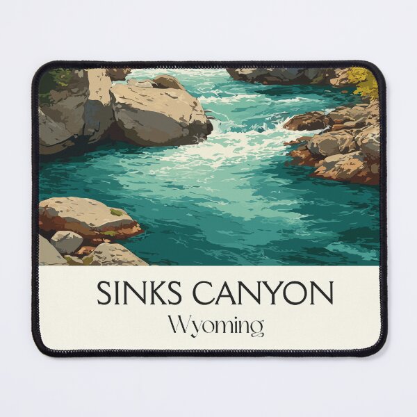 Item preview, Sinks Canyon State Park Poster | Vintage Lander Wyoming & Popo Agie River Art designed and sold by TuncGK.