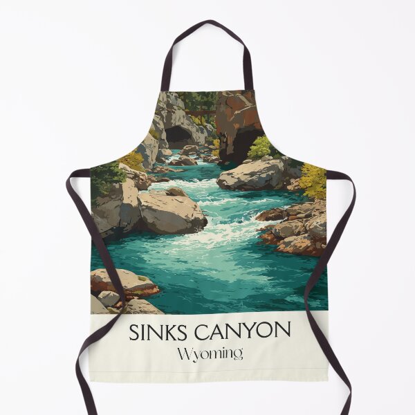 Item preview, Sinks Canyon State Park Poster | Vintage Lander Wyoming & Popo Agie River Art designed and sold by TuncGK.