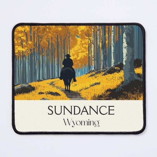Item preview, Sundance Wyoming Travel Poster | Vintage Black Hills & Golden Aspens Art designed and sold by TuncGK.
