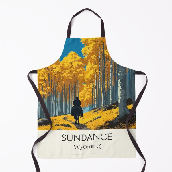Item preview, Sundance Wyoming Travel Poster | Vintage Black Hills & Golden Aspens Art designed and sold by TuncGK.