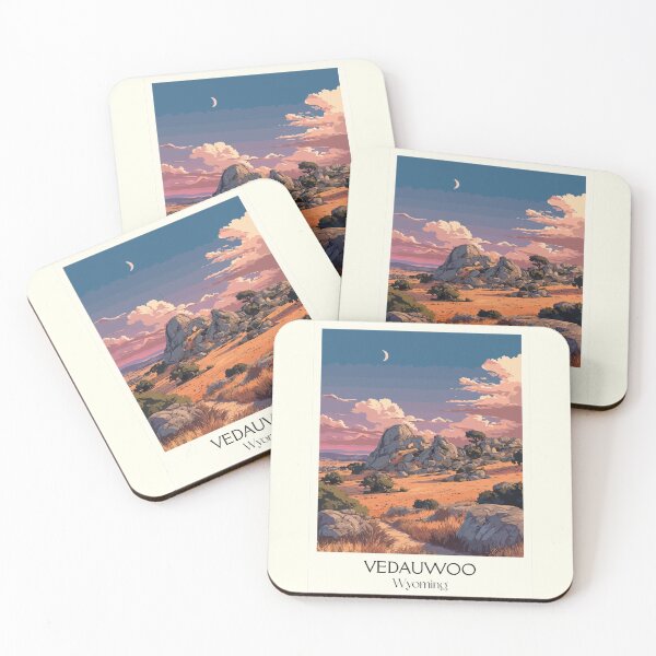 Item preview, Vedauwoo Wyoming Travel Poster | Vintage Medicine Bow & Sherman Granite Art designed and sold by TuncGK.