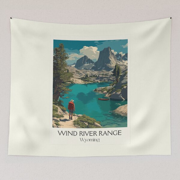 Item preview, Wind River Range Wyoming Poster | Vintage Cirque of the Towers & Backpacking Art designed and sold by TuncGK.