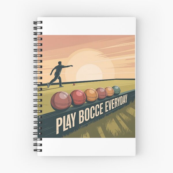 Item preview, Play Bocce Everyday – Minimalist Sunset Bocce Vector Scene designed and sold by VividOrganica.
