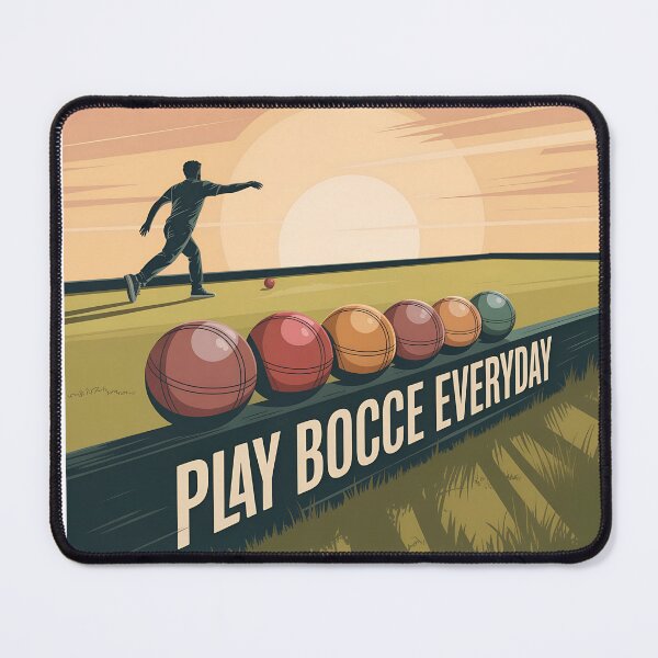 Item preview, Play Bocce Everyday – Minimalist Sunset Bocce Vector Scene designed and sold by VividOrganica.