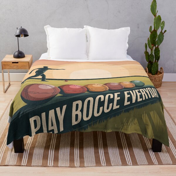 Item preview, Play Bocce Everyday – Minimalist Sunset Bocce Vector Scene designed and sold by VividOrganica.