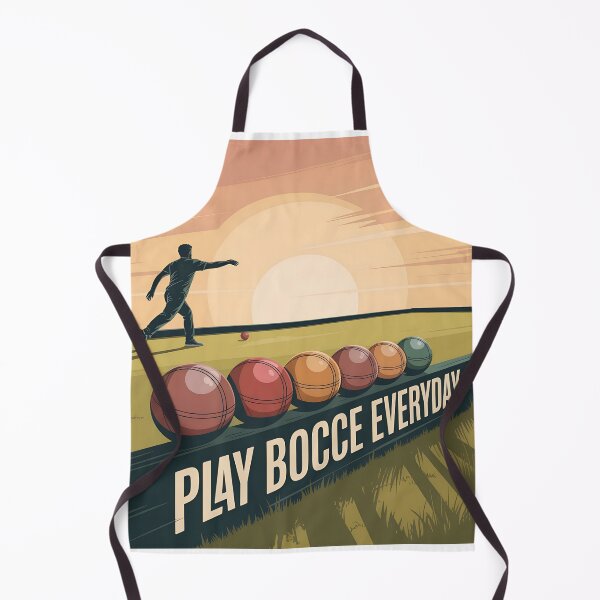 Item preview, Play Bocce Everyday – Minimalist Sunset Bocce Vector Scene designed and sold by VividOrganica.