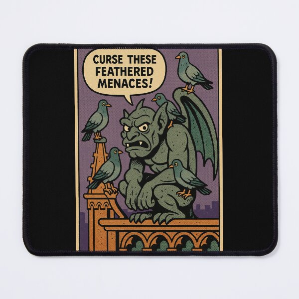Item preview, Retro 1960s Comic Halloween Horror Art- Gargoyle vs Pigeons designed and sold by JacobKAurumhead.