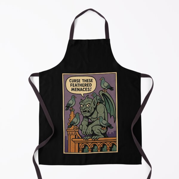 Item preview, Retro 1960s Comic Halloween Horror Art- Gargoyle vs Pigeons designed and sold by JacobKAurumhead.