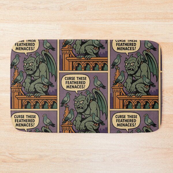 Item preview, Retro 1960s Comic Halloween Horror Art- Gargoyle vs Pigeons designed and sold by JacobKAurumhead.