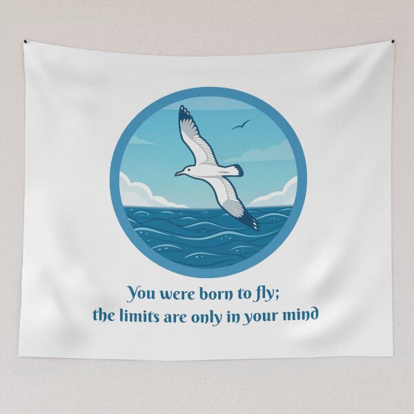 Item preview, Born to Fly - Inspirational Seagull & Ocean Art   designed and sold by asliberry.