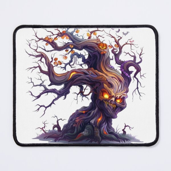 Item preview, Evil Haunted Halloween Tree with Glowing Face designed and sold by AlexLineArt.