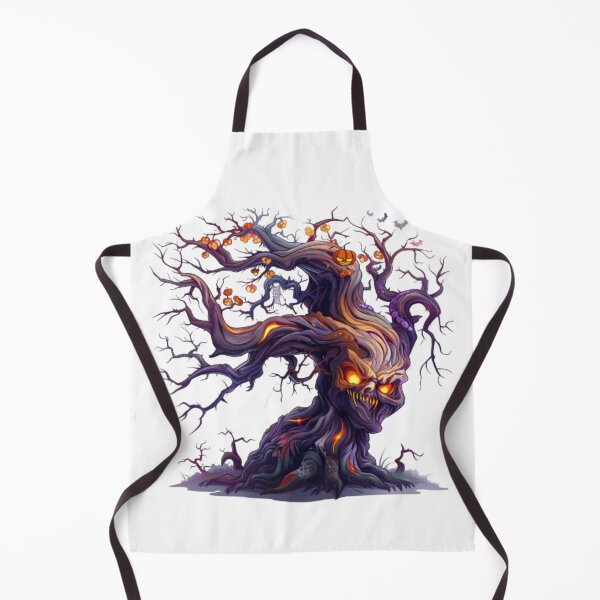 Item preview, Evil Haunted Halloween Tree with Glowing Face designed and sold by AlexLineArt.