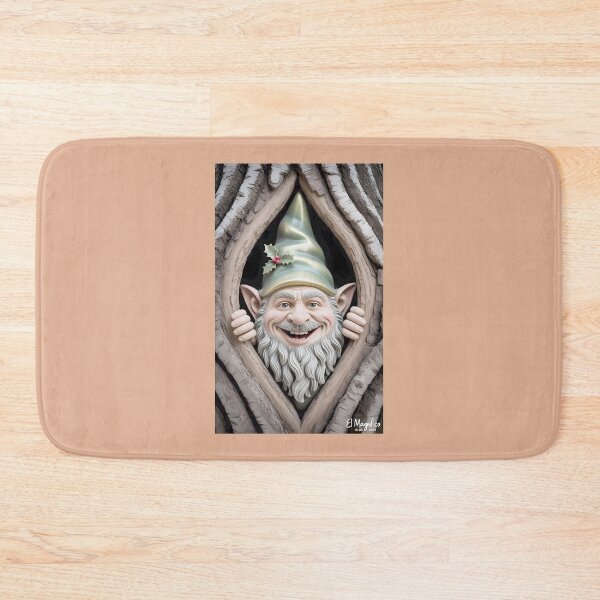 Item preview, Cheerful Gnome Peeking Through Tree Bark designed and sold by Wesley Brown.