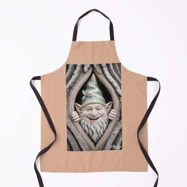 Item preview, Cheerful Gnome Peeking Through Tree Bark designed and sold by Wesley Brown.