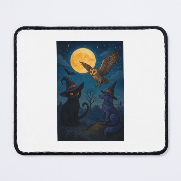 Item preview, Mystical Halloween Fantasy Art Print – Enchanted Night Creatures designed and sold by shinehag.