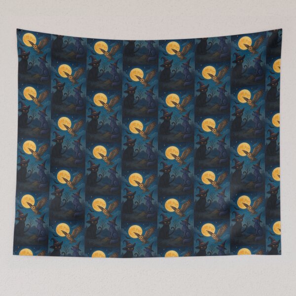 Item preview, Mystical Halloween Fantasy Art Print – Enchanted Night Creatures designed and sold by shinehag.