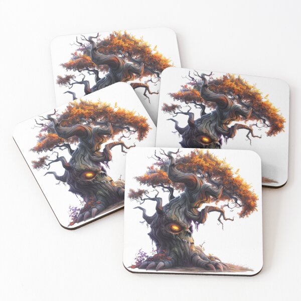 Item preview, Haunted Halloween Tree with Glowing Eyes designed and sold by AlexLineArt.