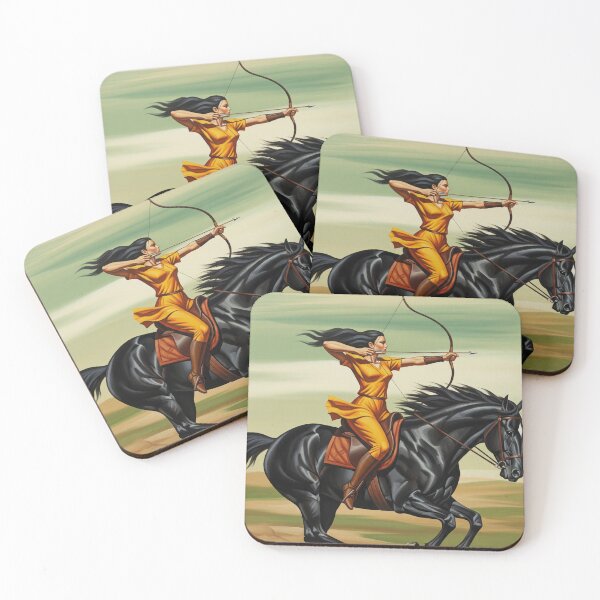 Item preview, LA CHAMPIONNE DE TIR À L'ARC MONTÉ (The Mounted Archery Champion) - Original Art Deco Artwork designed and sold by elektronen.