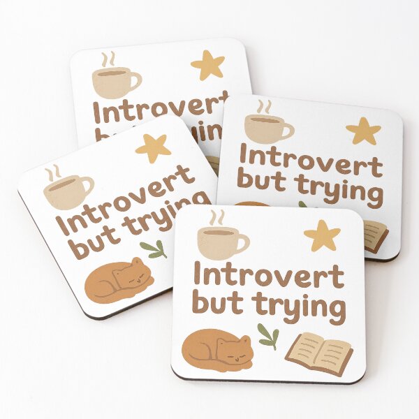 Item preview, Introvert but Trying – Cozy Vibes Sticker designed and sold by Chill Doodles.