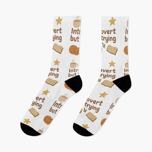 Item preview, Introvert but Trying – Cozy Vibes Sticker designed and sold by Chill Doodles.