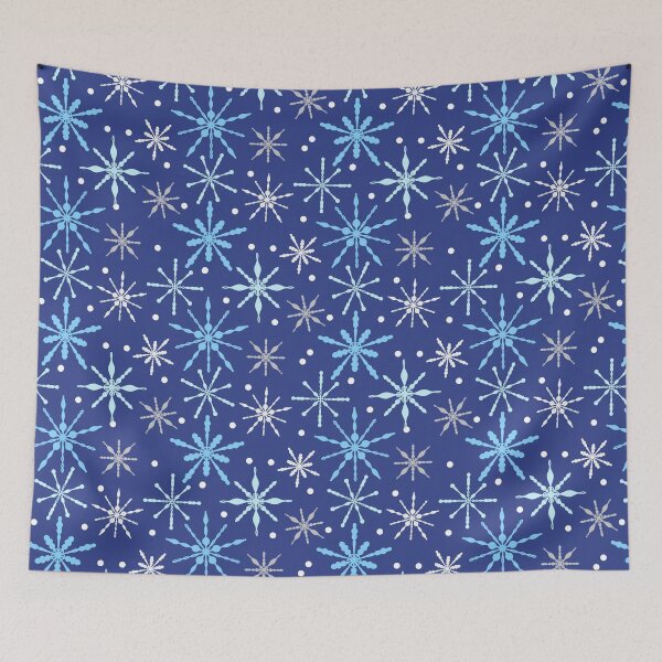 Item preview, Snow Flakes Pattern in Dark Blue designed and sold by designsbyklm.