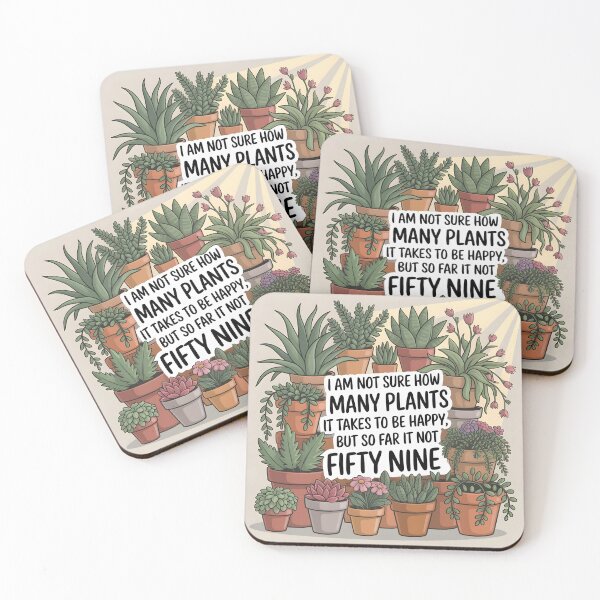 Item preview, I Am Not Sure How Many Plants It Takes to Be Happy, But So Far It’s Not Fifty-Nine – Funny Plant Lover Design designed and sold by EmeraldeaArt.