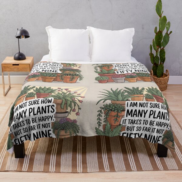 Item preview, I Am Not Sure How Many Plants It Takes to Be Happy, But So Far It’s Not Fifty-Nine – Funny Plant Lover Design designed and sold by EmeraldeaArt.