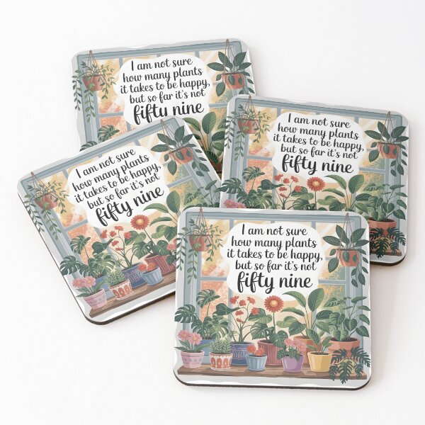 Item preview, I Am Not Sure How Many Plants It Takes to Be Happy, But So Far It’s Not Fifty-Nine – Plant Lover Quote on Window Sill designed and sold by EmeraldeaArt.