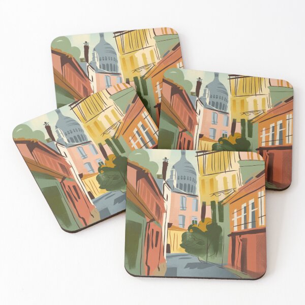 Item preview, Montmartre Paris Streetscape |  Vibrant Travel Art Poster. By Carraann designed and sold by CARRAANN.