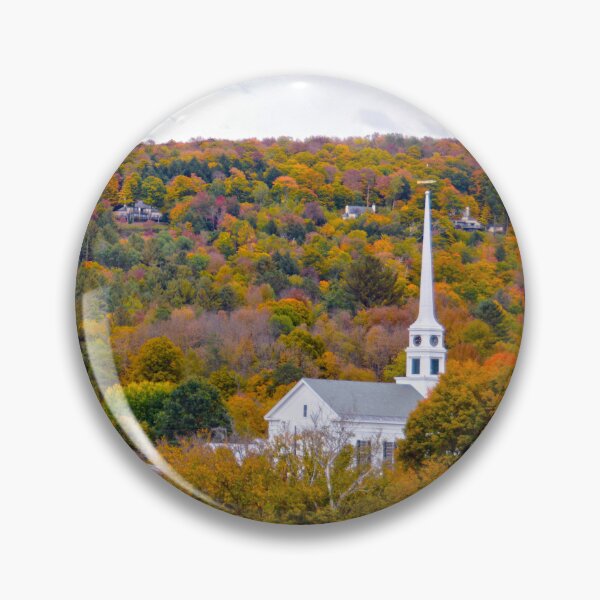 Item preview, Stowe, Vermont, Community Church in Autumn designed and sold by Catherine Sherman.