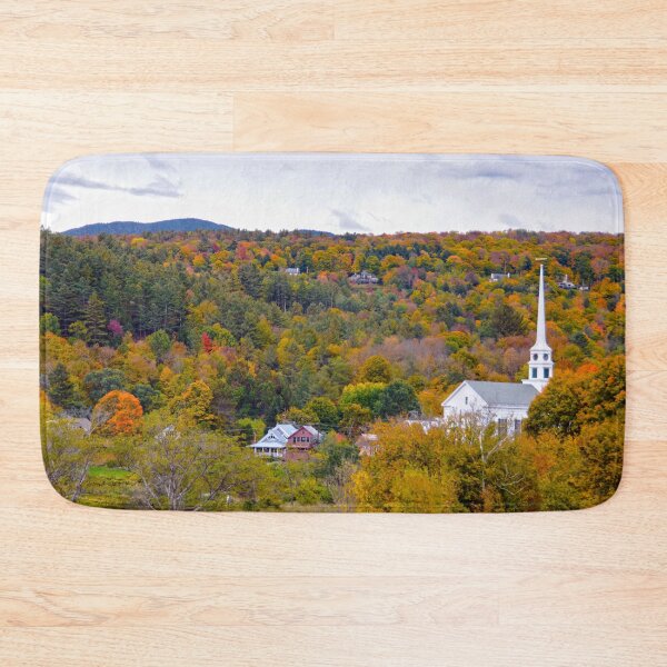 Item preview, Stowe, Vermont, Community Church in Autumn designed and sold by Catherine Sherman.