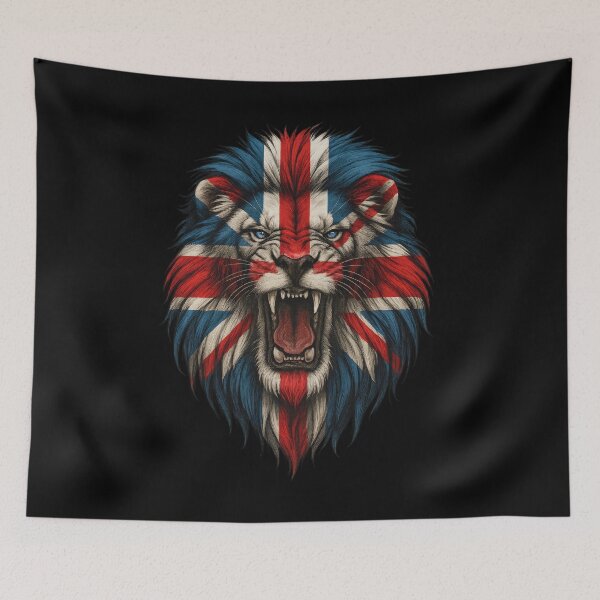 Item preview, Roaring British Lion Union Jack Design designed and sold by ArtComixHaven.