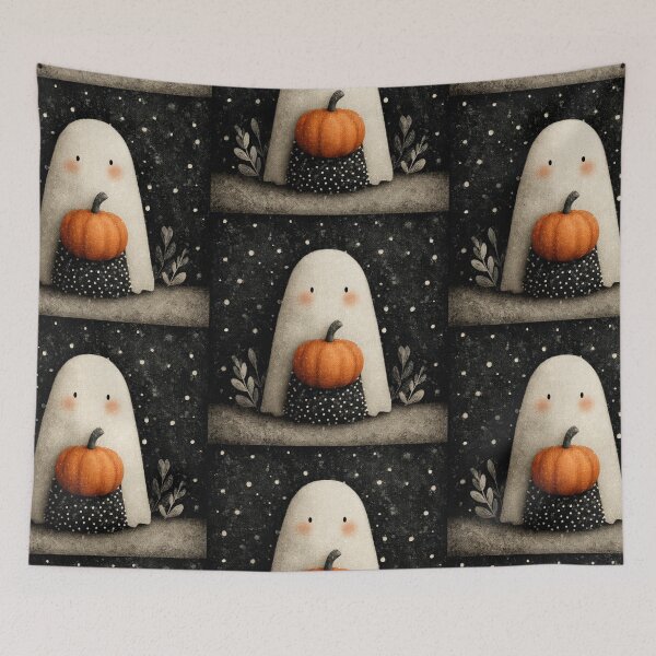 Item preview, Ghost with a pumpkin designed and sold by MendaciousMina.