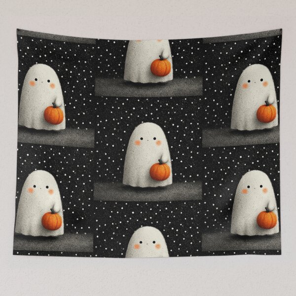 Item preview, Ghost with a pumpkin designed and sold by MendaciousMina.