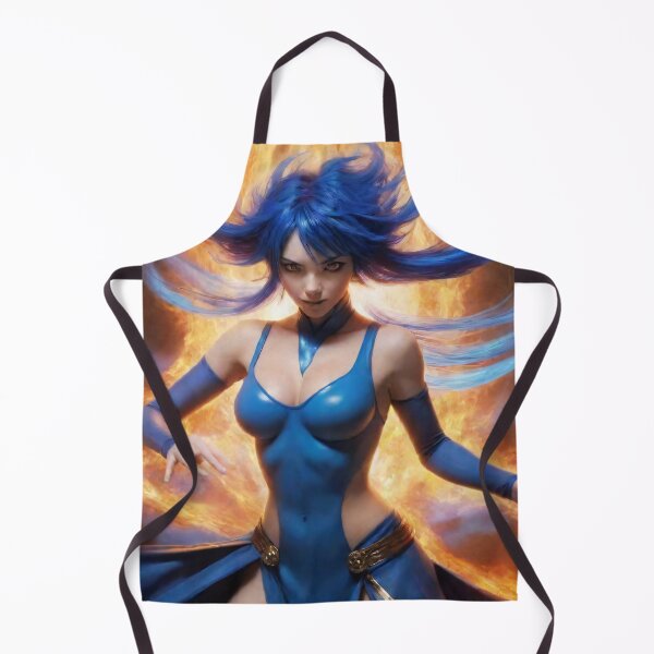 Artikelvorschau, Fantasy-Zauberin mit blauen Haaren und Feuer entworfen und verkauft von Apex Designs.