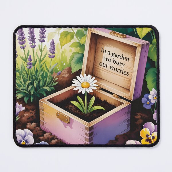Item preview, In a Garden We Bury Our Worries - Where Worries Rest Flowers Grow designed and sold by EmeraldeaArt.