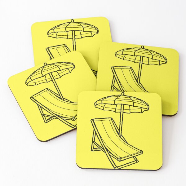 Item preview, Minimalist Beach Deckchair & Umbrella designed and sold by Green Seeker.