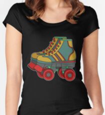 Classic & Cool Tshirt Design Roller Blades Women's Fitted Scoop T-Shirt