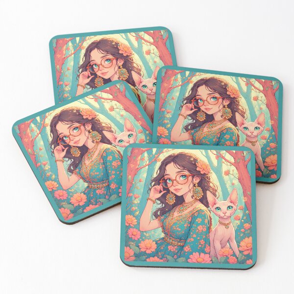Item preview, Beautiful girl with a cat. designed and sold by Natalia-Vlad.