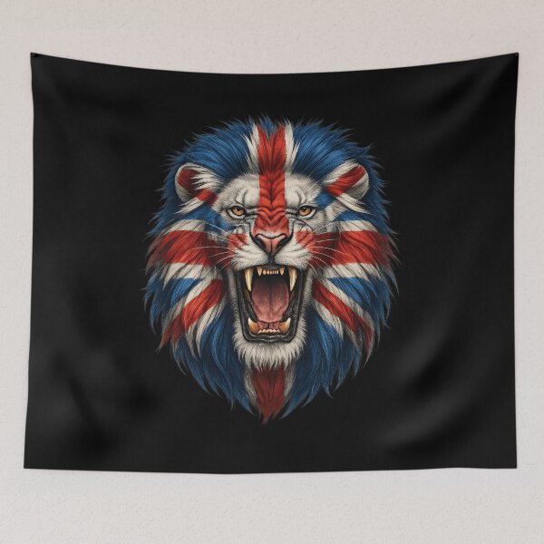 Item preview, Roaring British Lion Union Jack Design designed and sold by ArtComixHaven.
