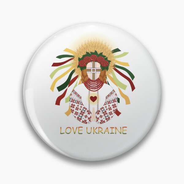 Item preview, I love Ukraine, Motanka Doll prays for Ukraine wearing an embroidered dress and a wreath of viburnum and wheat ears. Traditional Ukrainian amulet	 designed and sold by KosaUA.