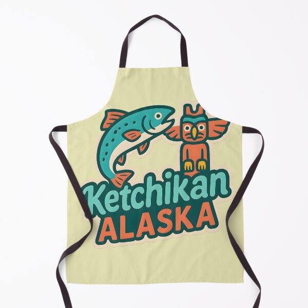 Item preview, Ketchikan Alaska Travel Design – Salmon and Totem Pole Illustration designed and sold by NeatSplash.