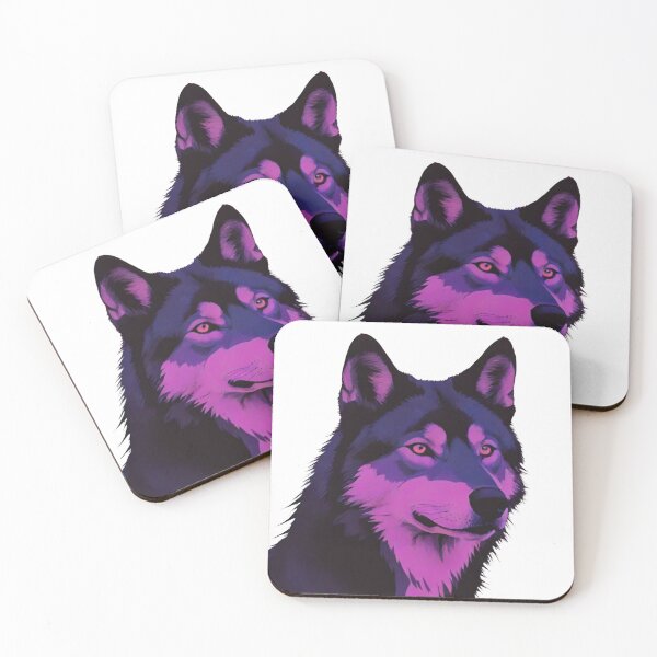 Item preview, Stylized Purple and Black Wolf Portrait designed and sold by Apex Designs.