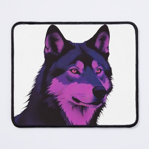 Item preview, Stylized Purple and Black Wolf Portrait designed and sold by Apex Designs.