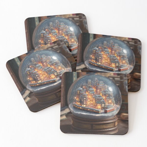 Item preview, Miniature City Snow Globe with Train designed and sold by ArgentoArt.