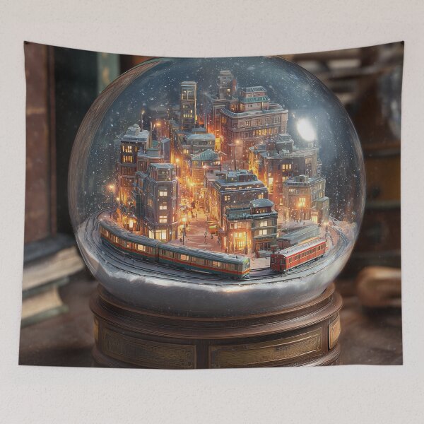 Item preview, Miniature City Snow Globe with Train designed and sold by ArgentoArt.
