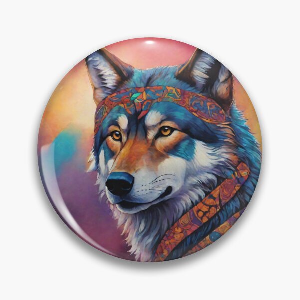 Artikelvorschau, Majestätischer Geisterwolf in leuchtenden Farben entworfen und verkauft von Apex Designs.