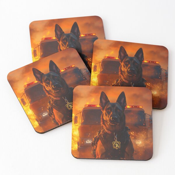 Item preview, Belgian malinois with firetruck  designed and sold by HalsandTyCustom.