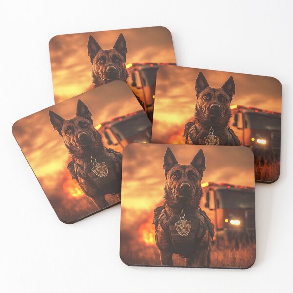 Item preview, Belgian malinois with firetruck 2 designed and sold by HalsandTyCustom.