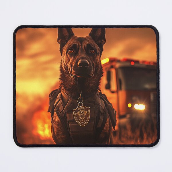 Item preview, Belgian malinois with firetruck 2 designed and sold by HalsandTyCustom.
